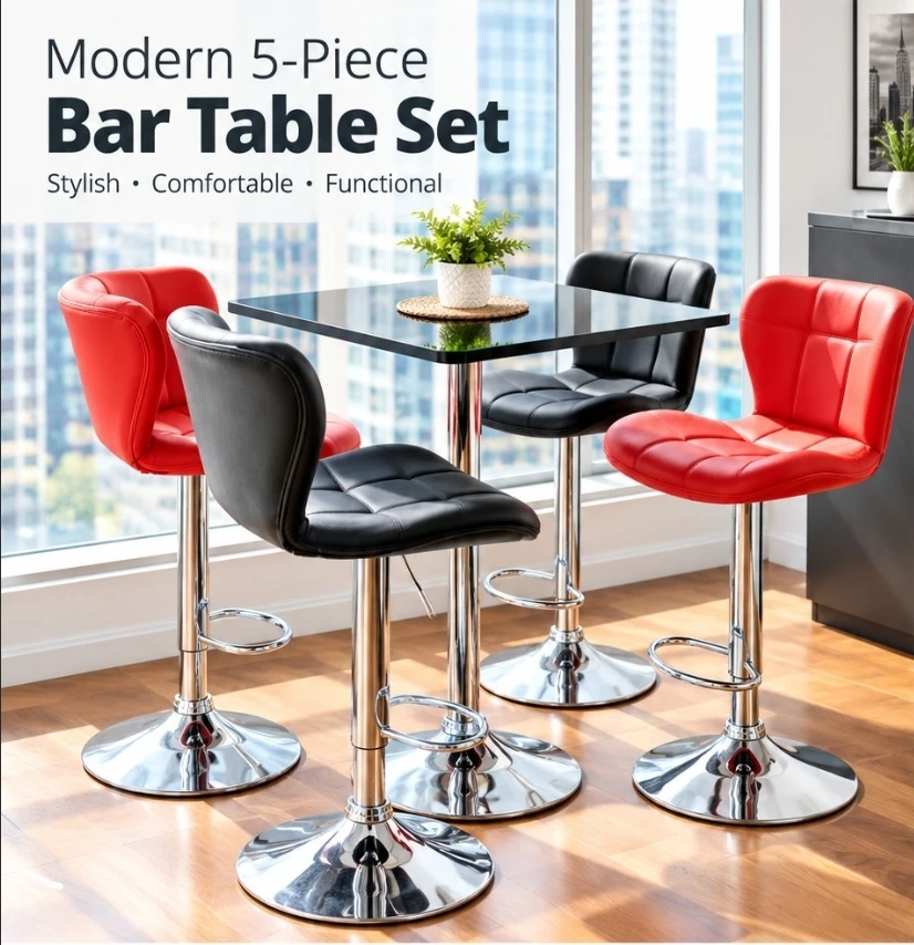 Modern 5-Piece Bar Table Set