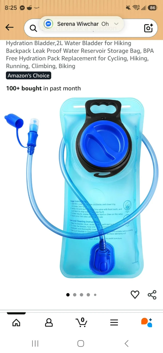 2L Hydration Bladder Water Reservoir