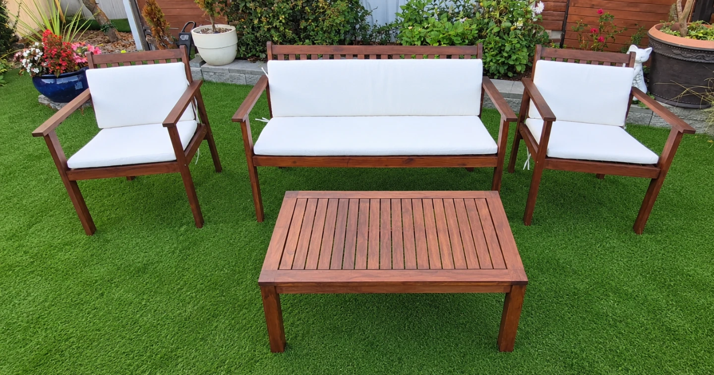 4-Piece Outdoor Wood Patio Set - photo 4