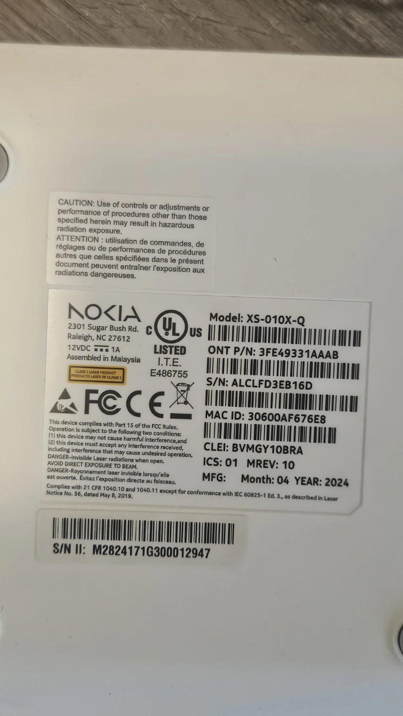 Nokia XS-010X-Q ONT Fibre Modem - photo 4
