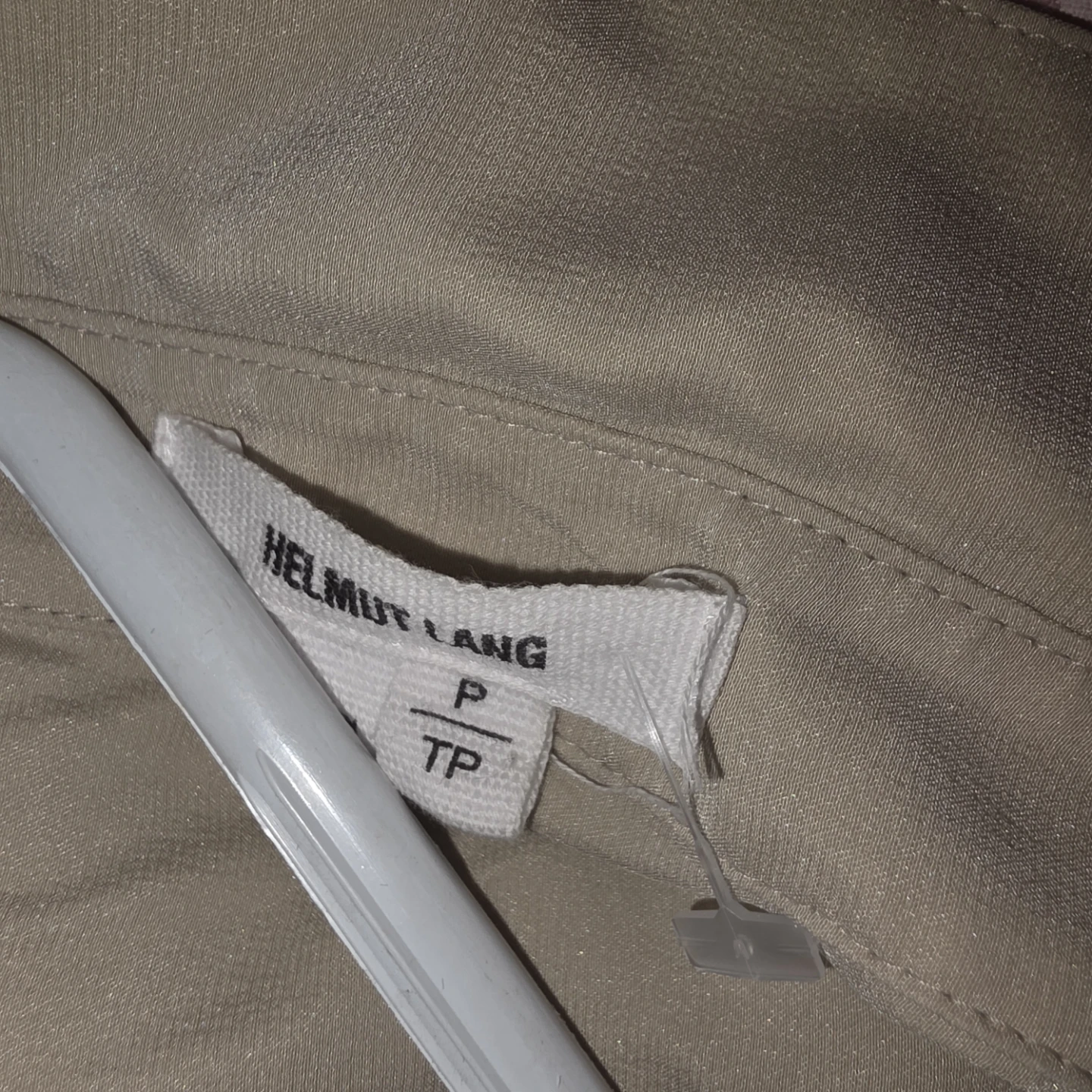 Helmut Lang Beige Silk Button-Down Shirt - photo 4