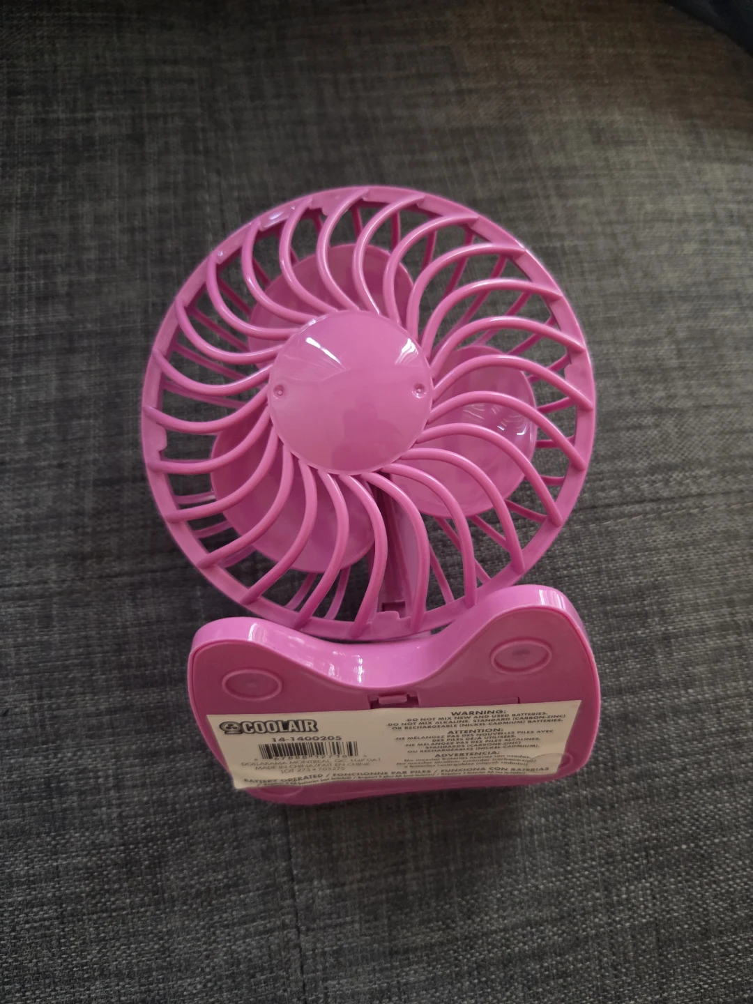Coolair Pink Battery-Operated Desk Fan - photo 2