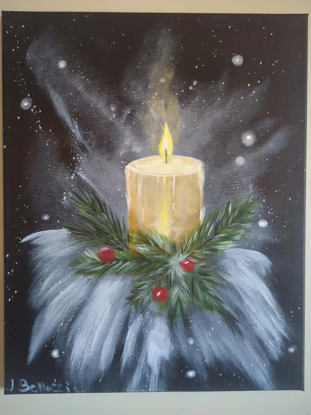 A Light of Hope – Original Acrylic Candle Painting - photo 2