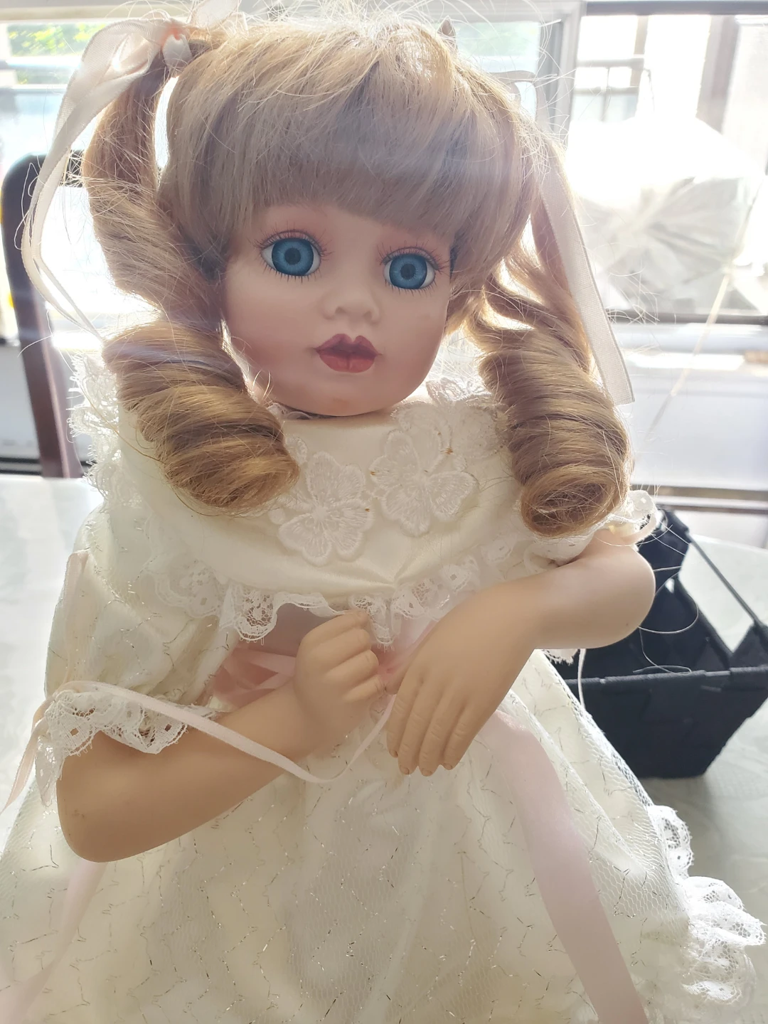 Vintage 15" Porcelain Collector Doll - photo 4