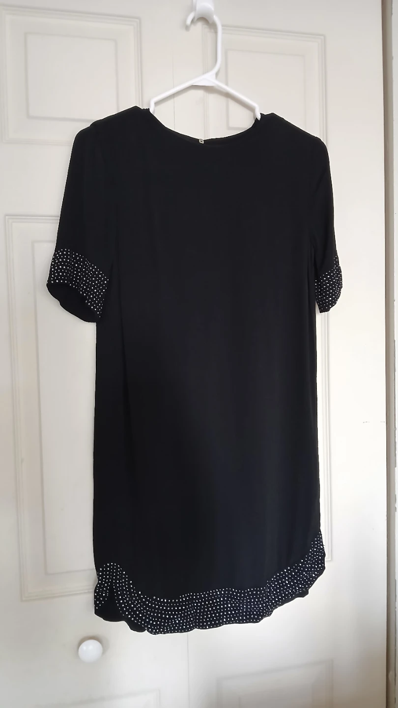 H&M black lightweight chemise sequin dress, size 4