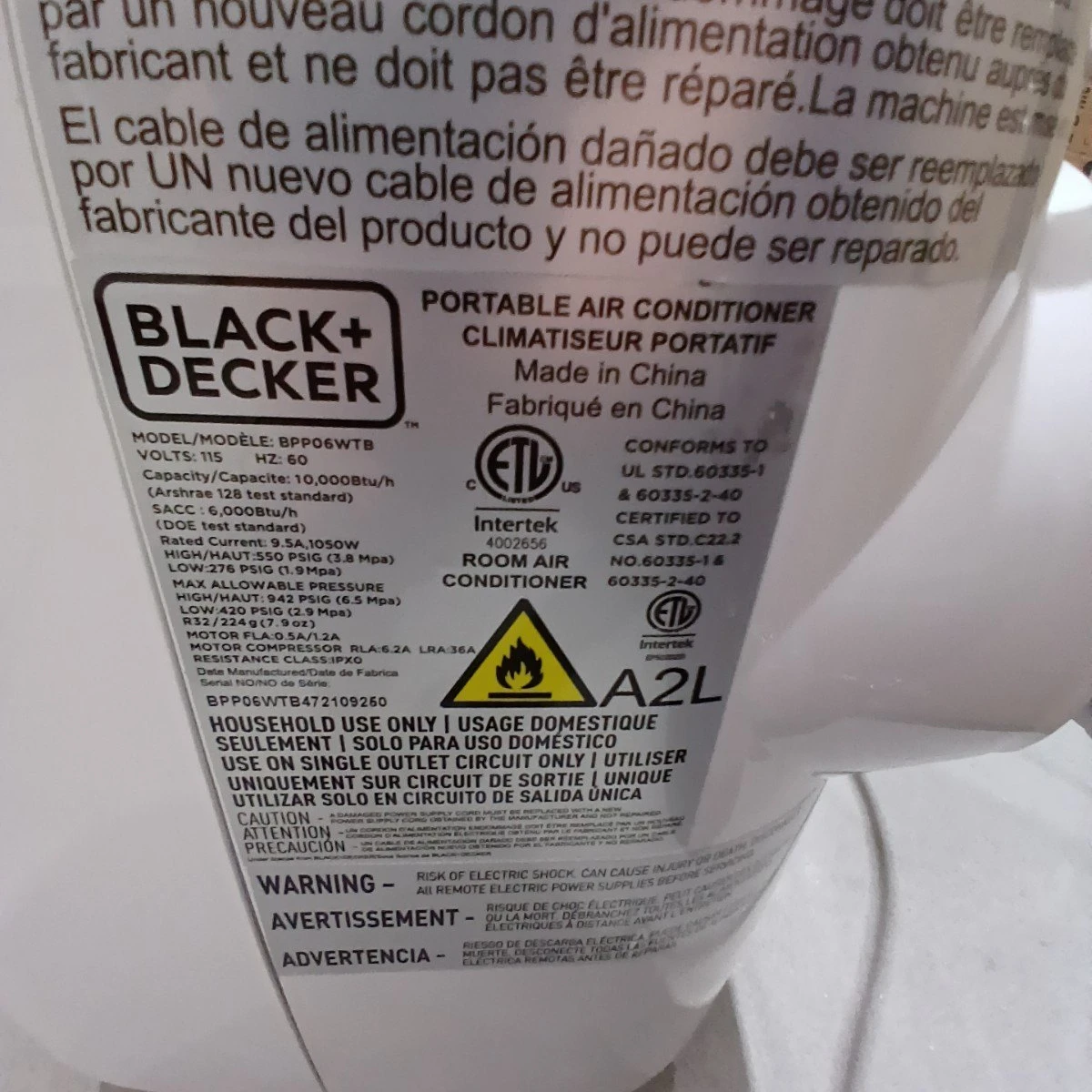 BLACK+DECKER 10,000 BTU Portable Air Conditioner - photo 4