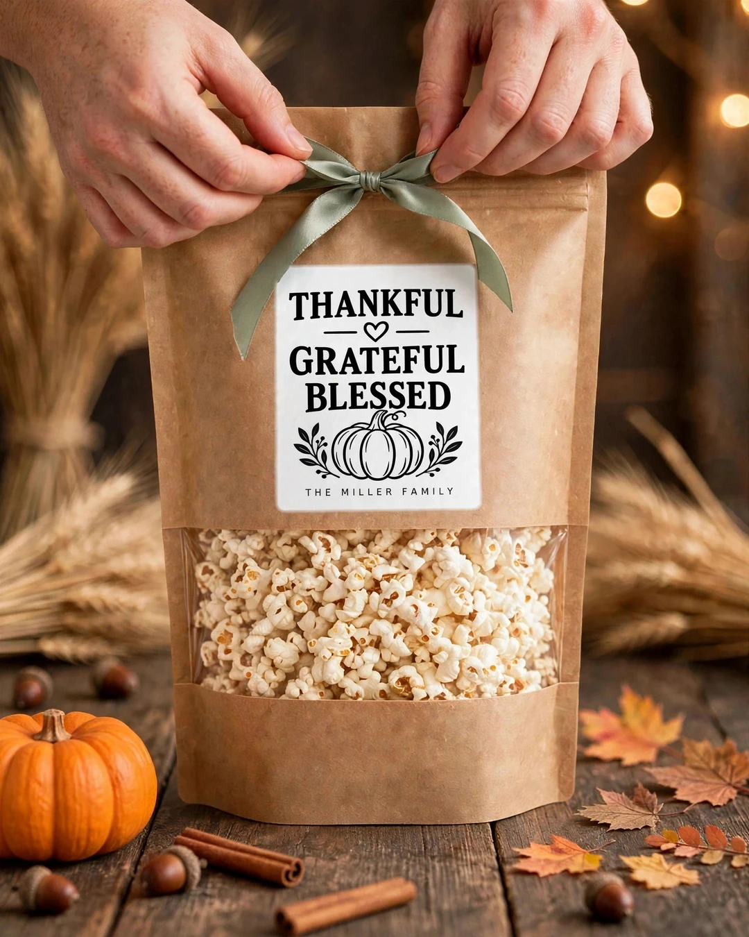 Personalized Thanksgiving Popcorn Gift Bags – $10 - photo 5