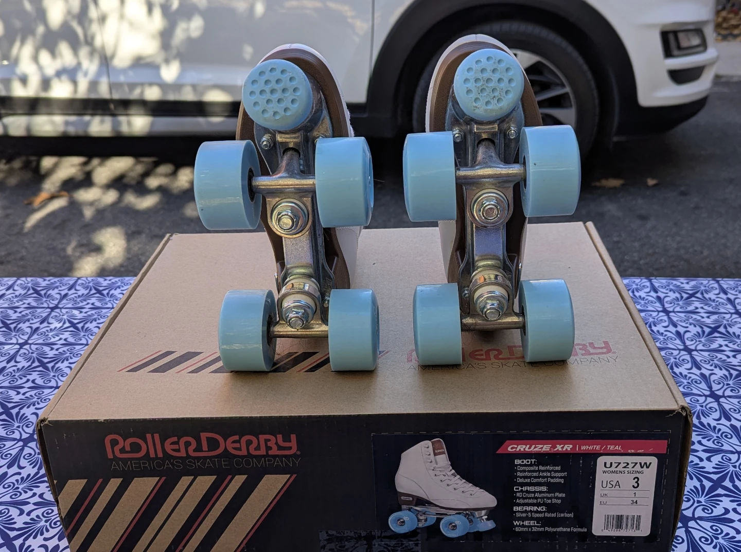 Roller Derby Cruze XR Roller Skates White Teal Size 3 - photo 2