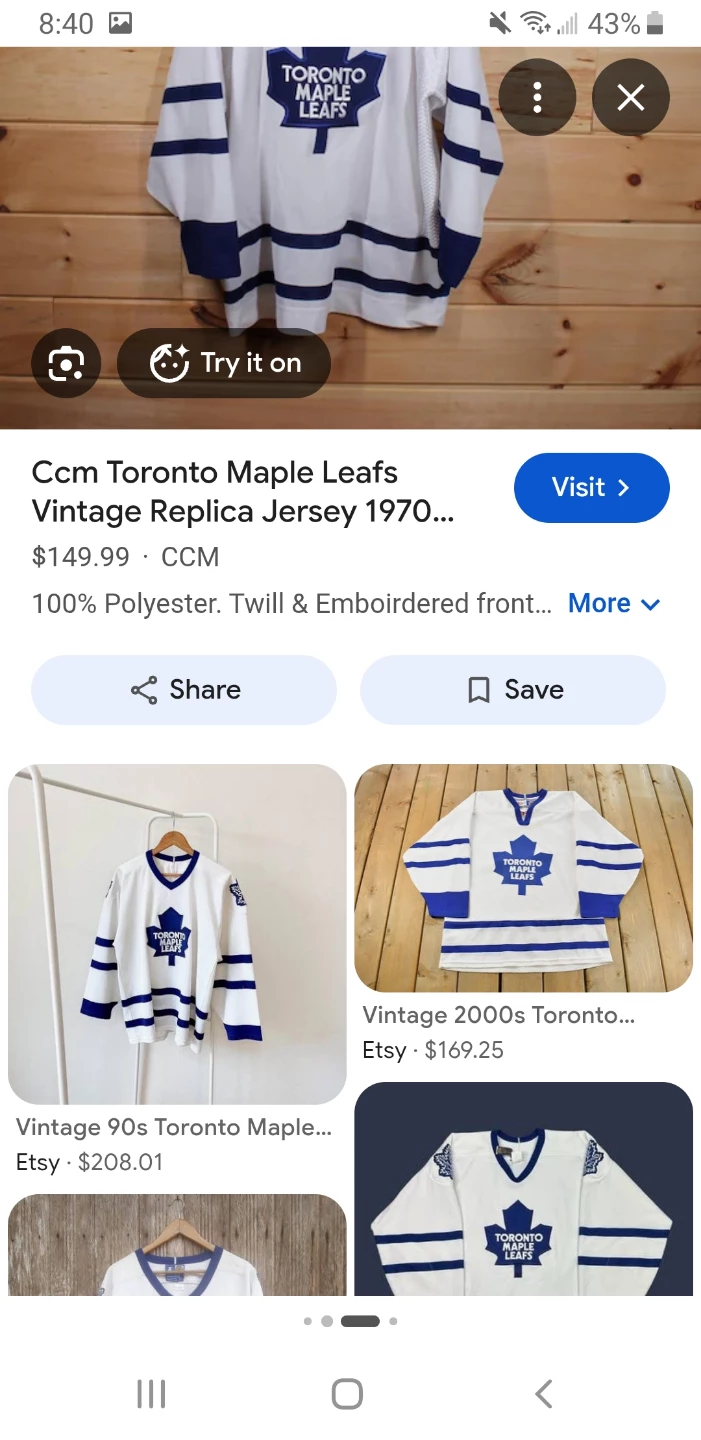Vintage Toronto Maple Leafs CCM Hockey Jersey - photo 2