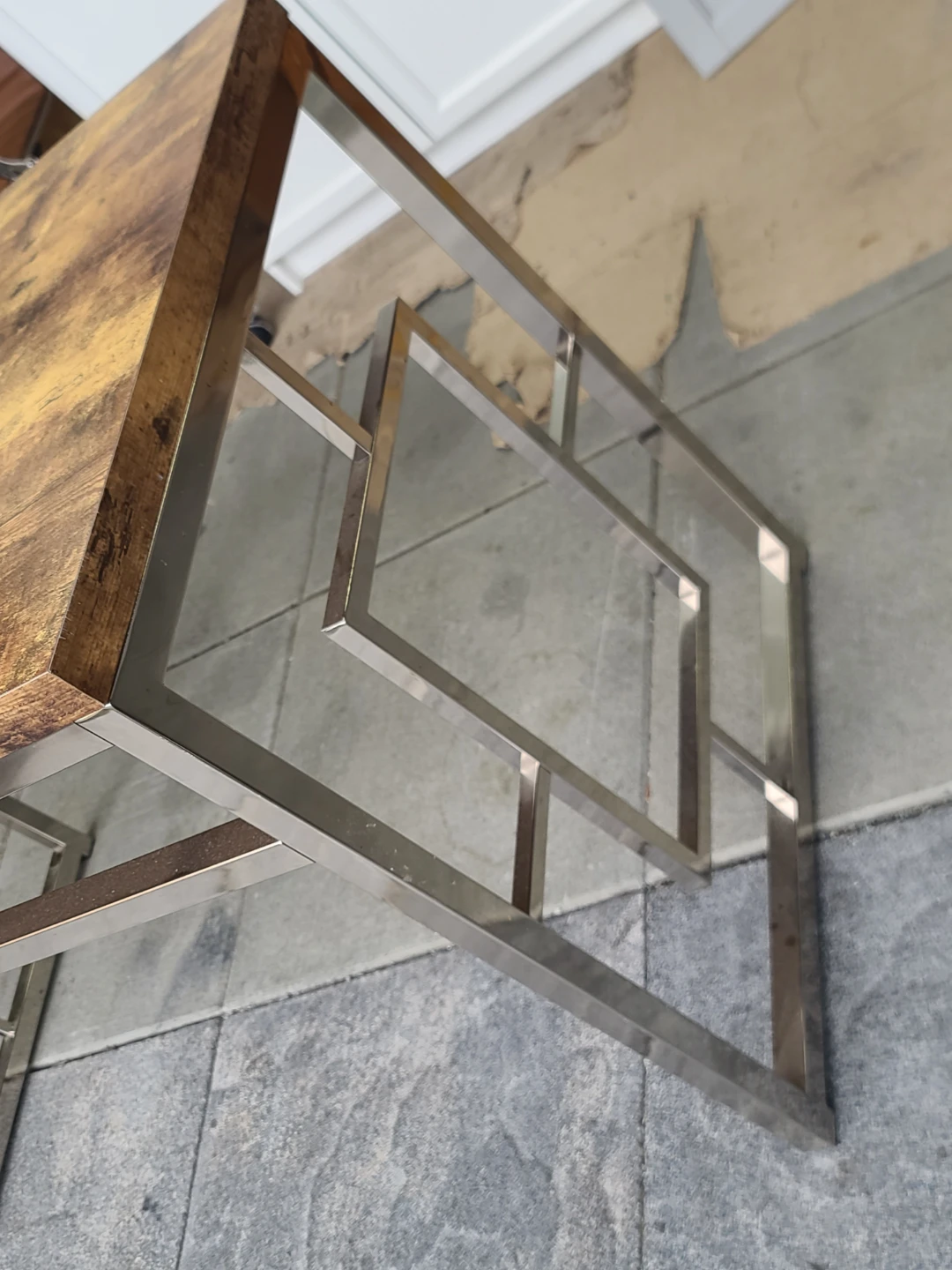 Rustic Wood and Chrome Geometric Desk - photo 5