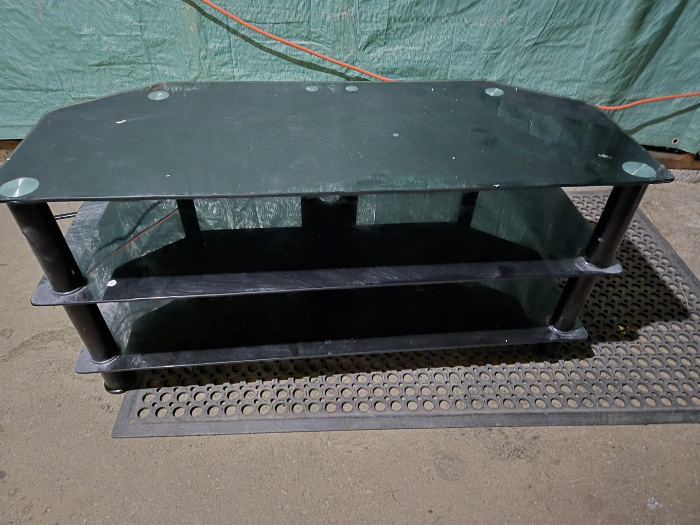 Black Tempered Glass TV Stand - photo 4
