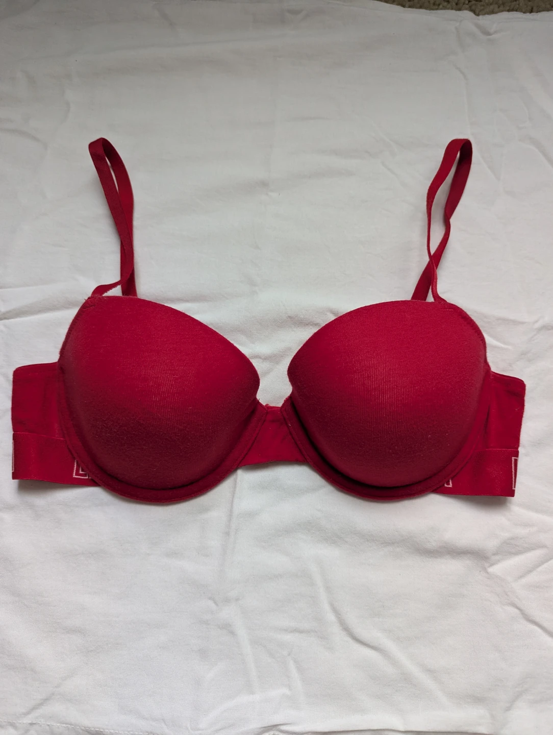 La Senza Remix Lightly Lined Cotton Balconnet Bra 34C red