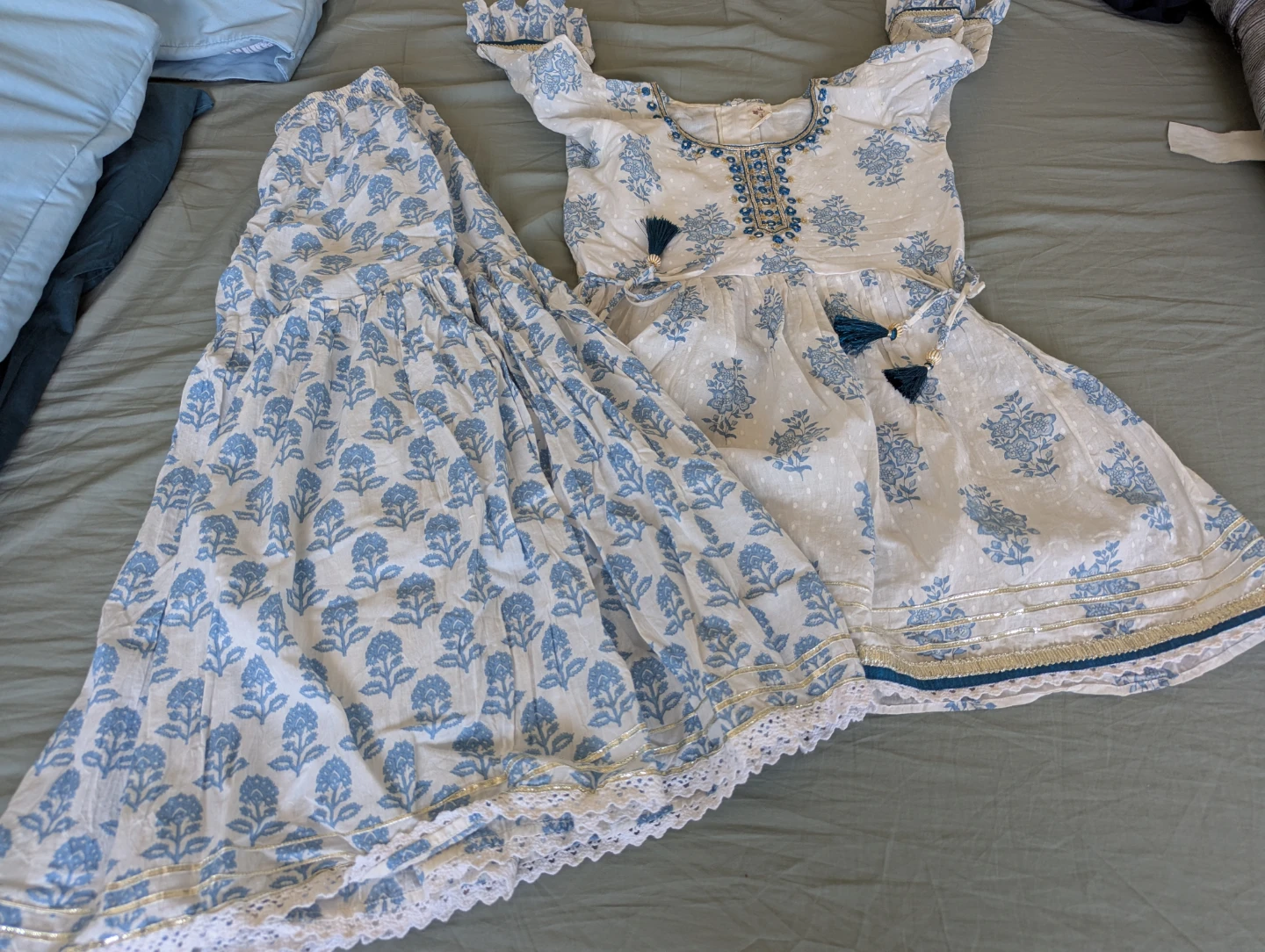 Girls Floral Print Sharara Set - photo 3