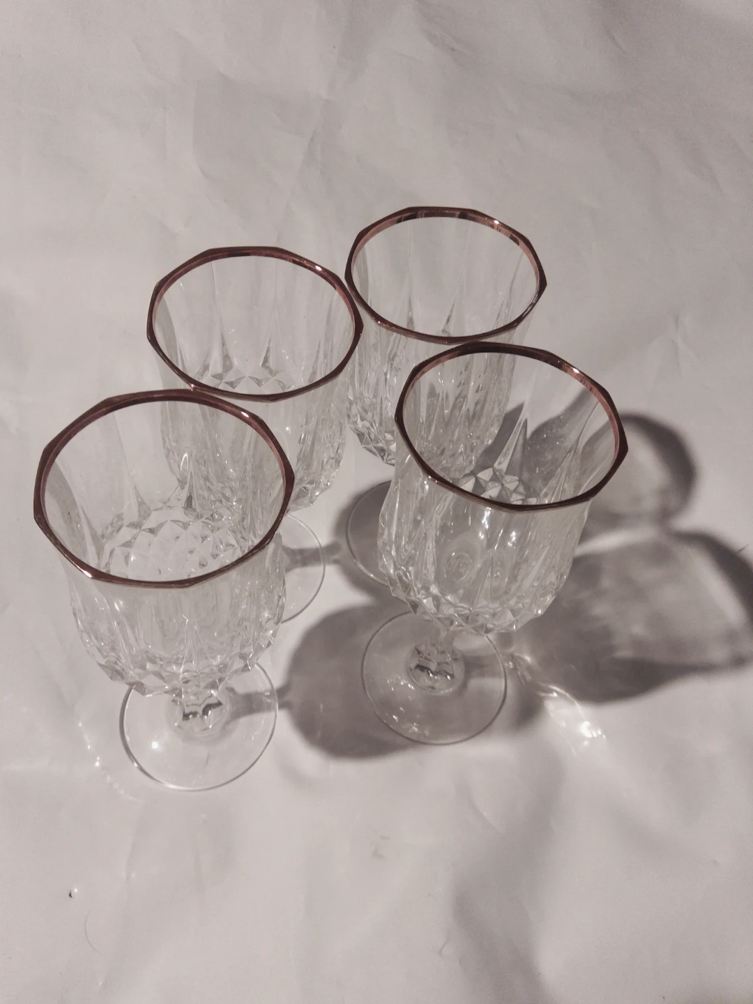 Set of 4 Crystal Goblets with Copper Rims - photo 2