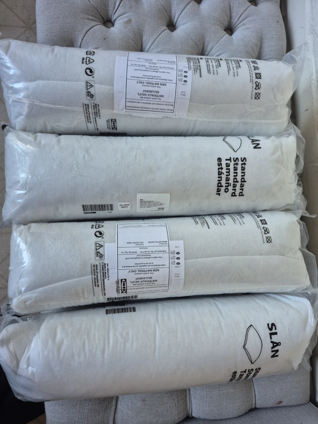 4 IKEA SLÅN Standard Pillows brand new
