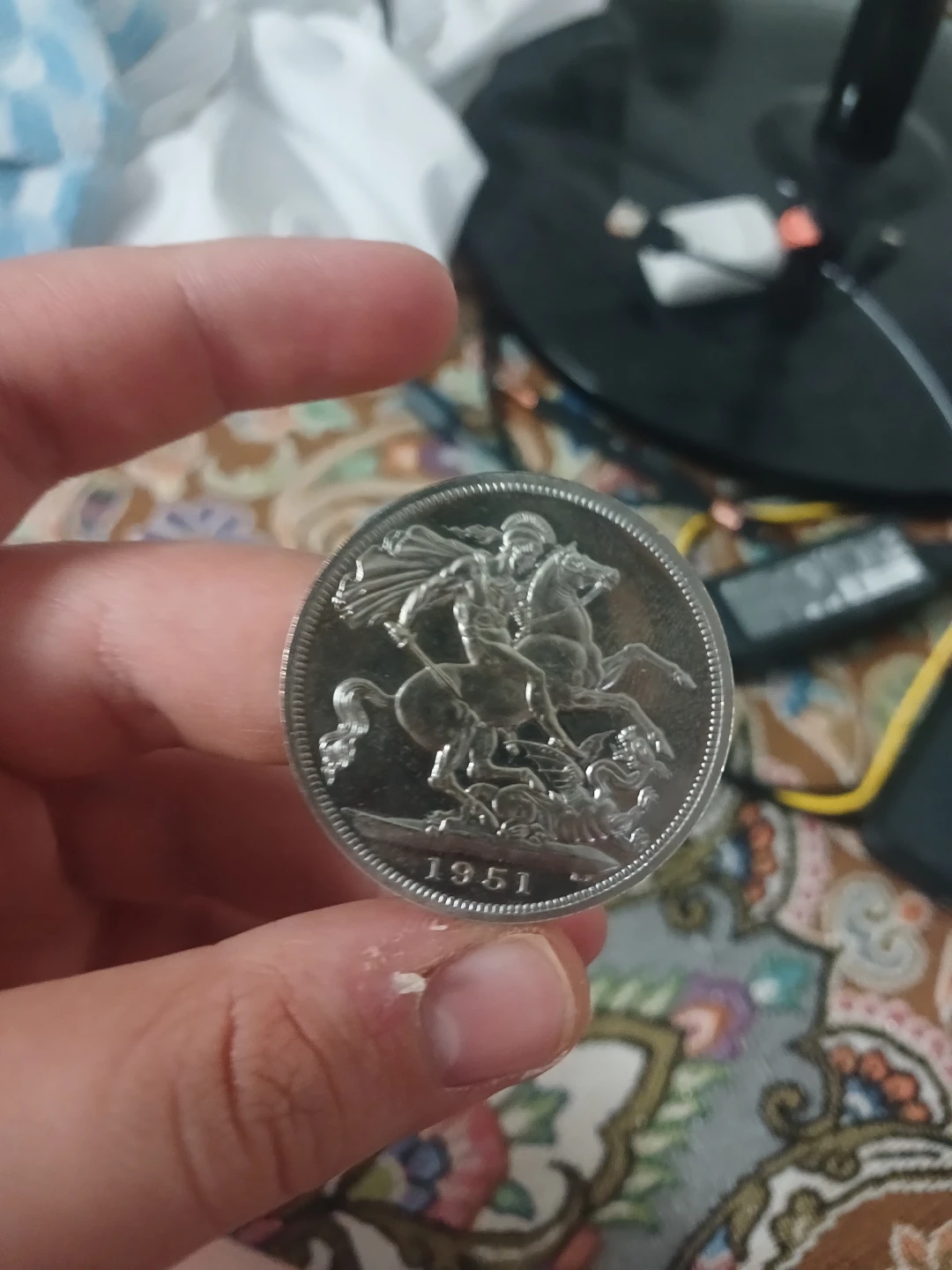 1951 British Five Shillings Coin