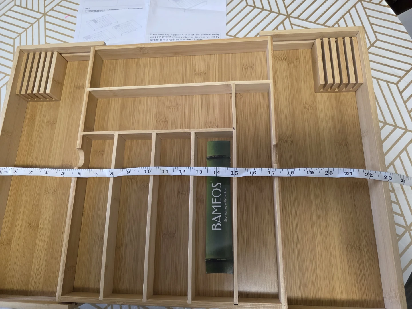 BAMEOS Bamboo Drawer Organizer - photo 4