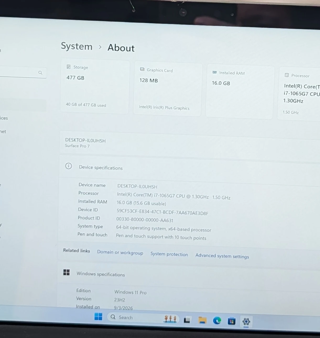 Nice MICROSOFT SURFACE PRO 7 WINDOWS 11 TABLET i7 16GB RAM - photo 2