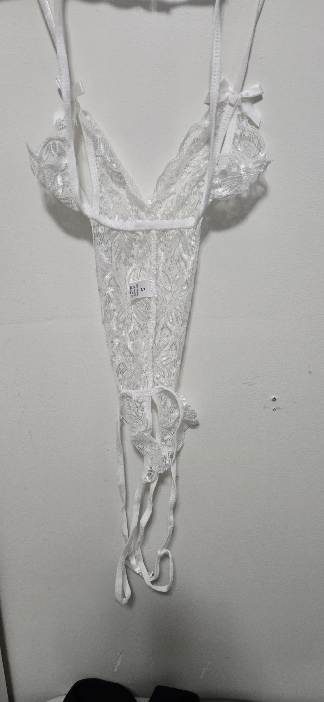 White Lace Lingerie Bodysuit - photo 2