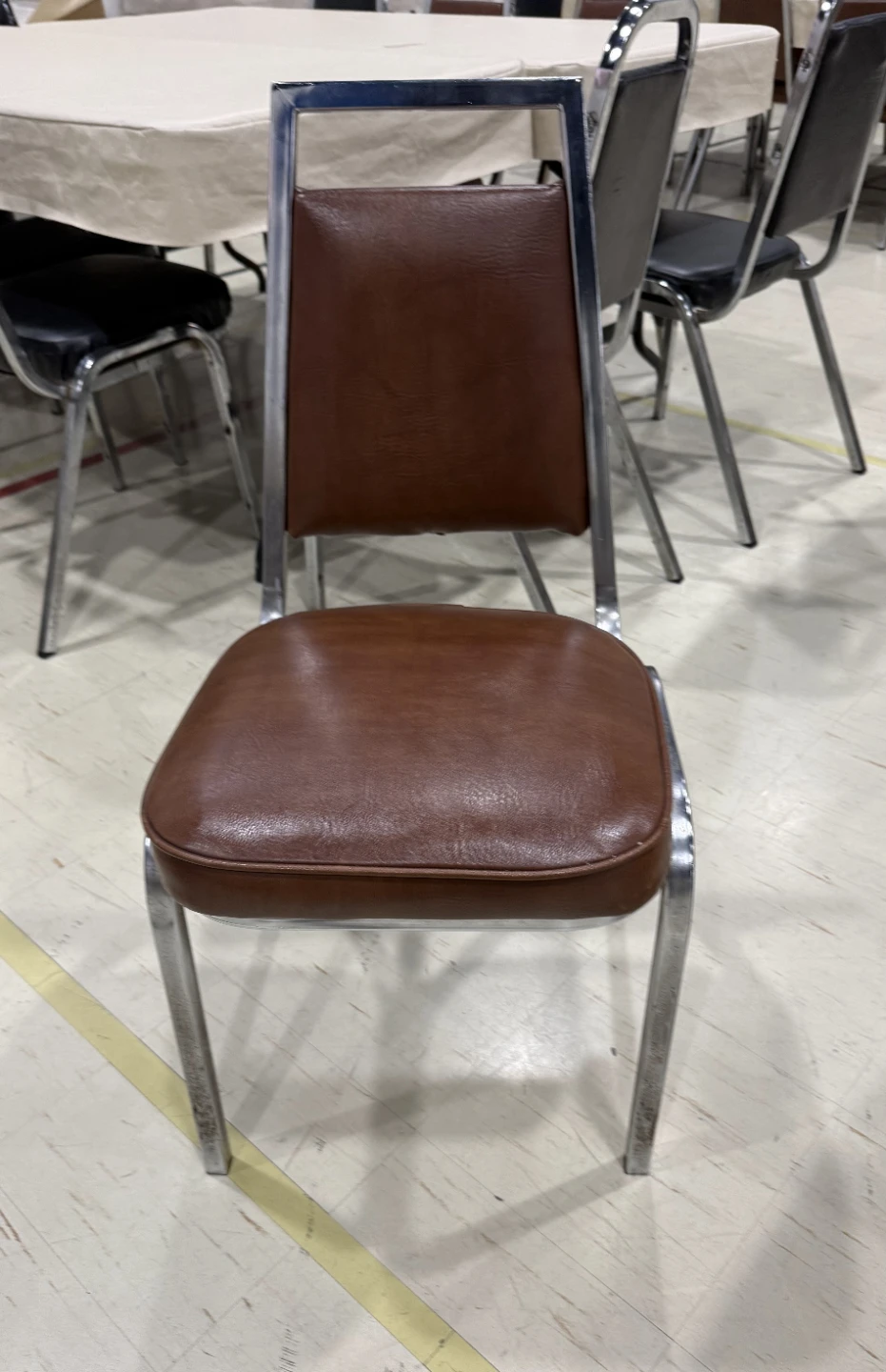 Stackable Banquet Chairs black and brown vinyl chairs - photo 3
