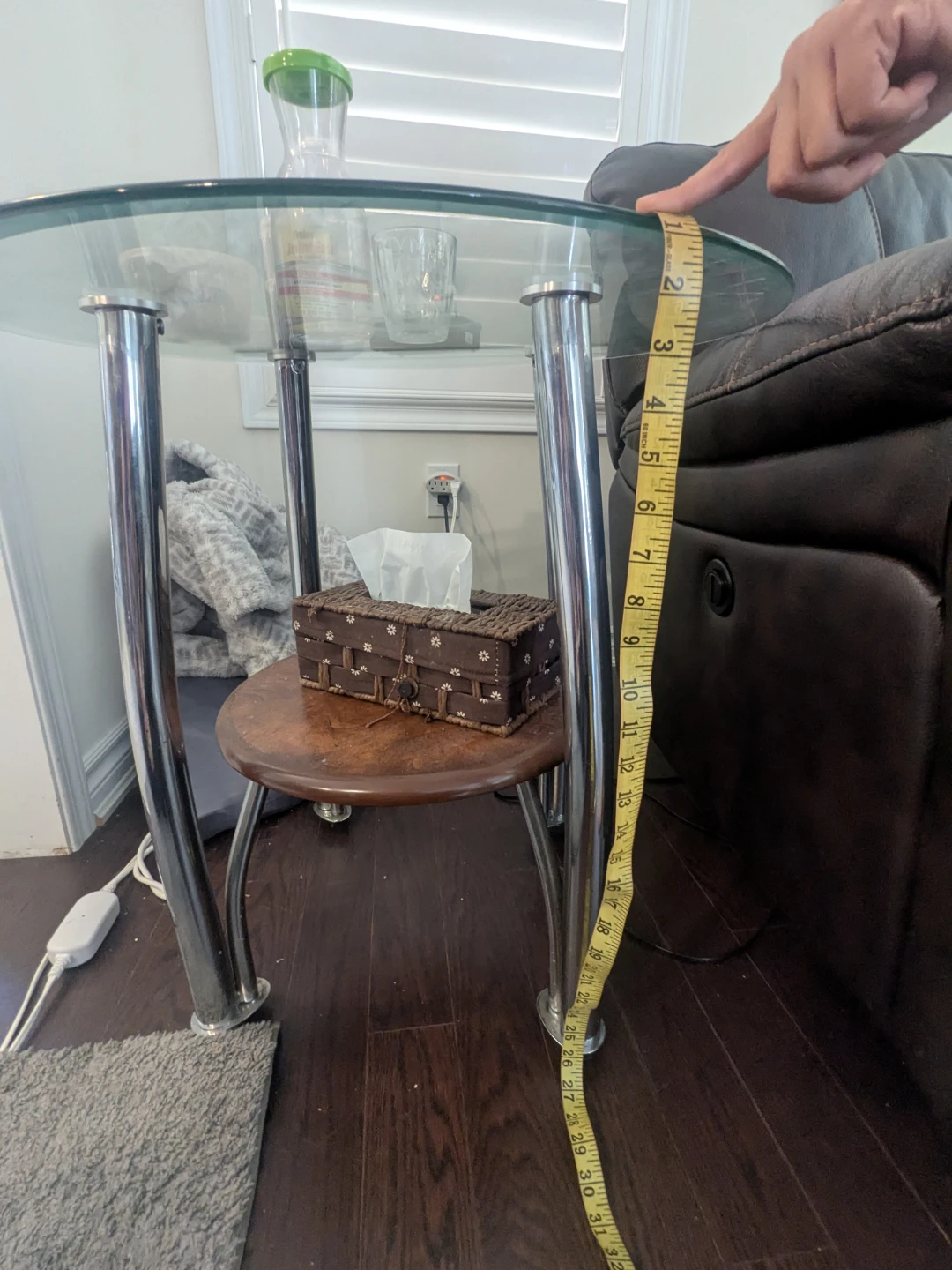 Glass and Wood Coffee Table, Side Table, and Console Table Set - photo 4