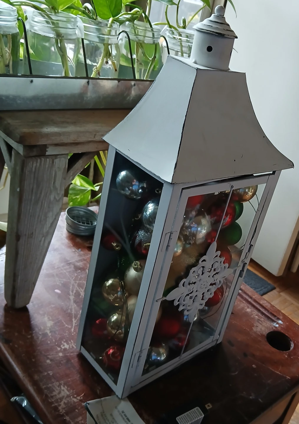 White Holiday Decorative Lantern - photo 4