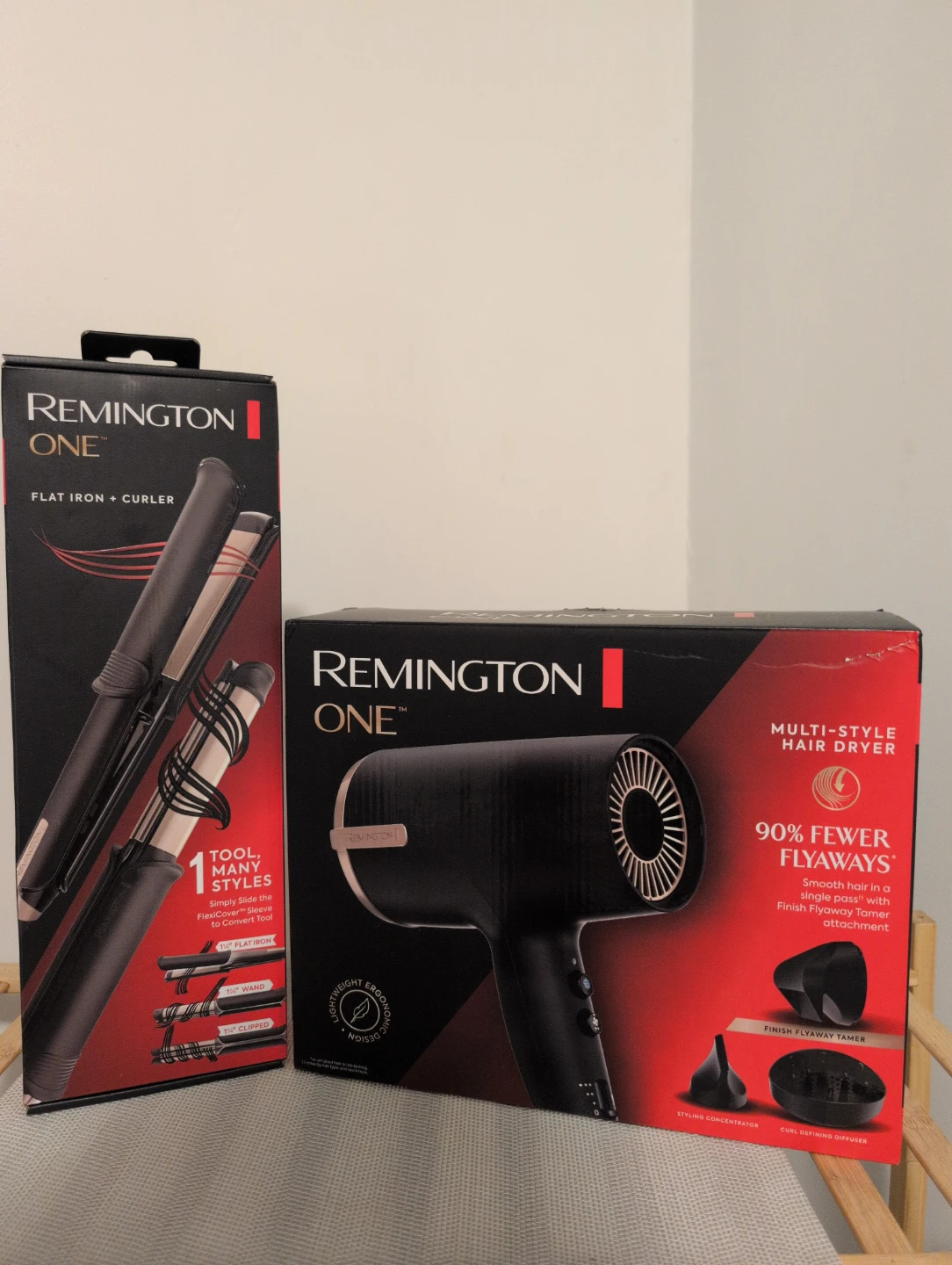 Remington ONE Flat Iron + Curler and Hair Dryer