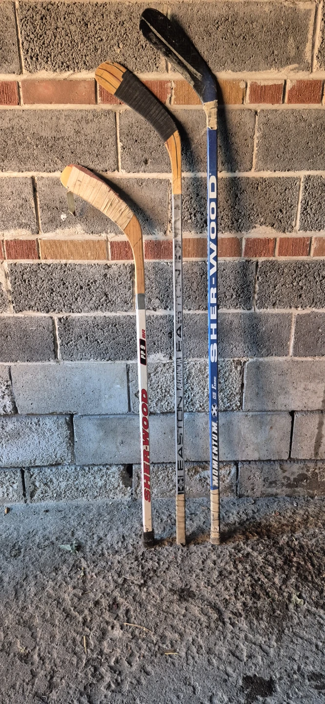 Set of 3 Vintage Hockey Sticks