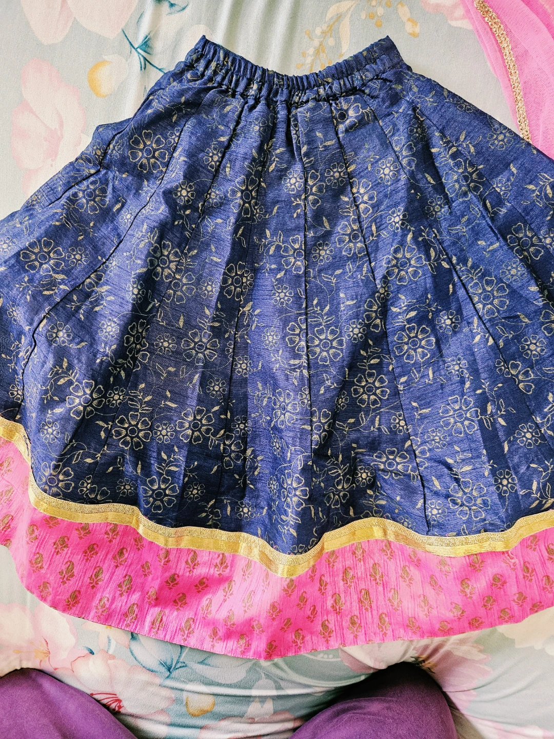 Girls Traditional Pink and Blue Outfit - photo 3