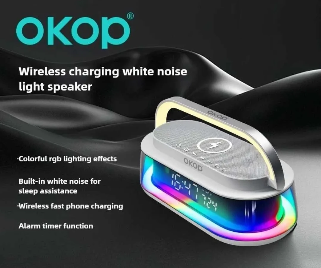 OKOP Wireless Charging White Noise Light Speaker