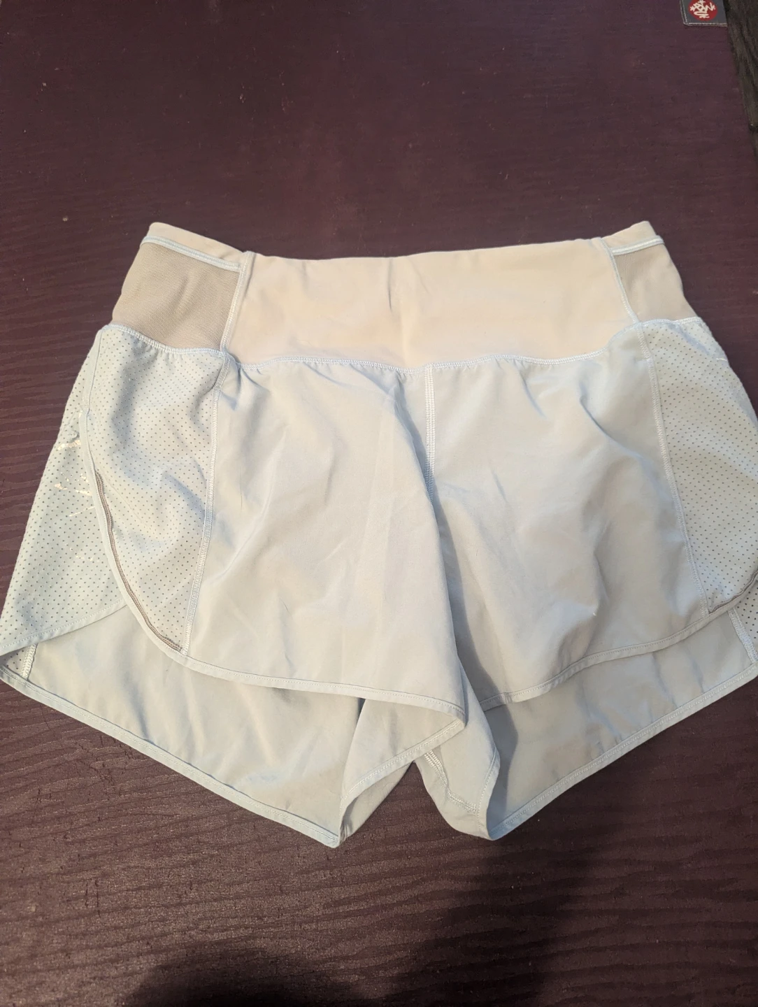 Lululemon light blue running shorts