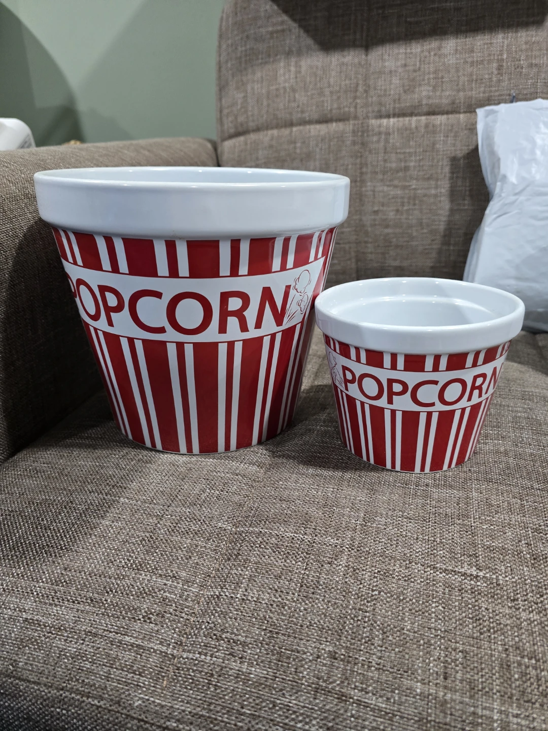 Set of Two Ceramic Popcorn Bowls