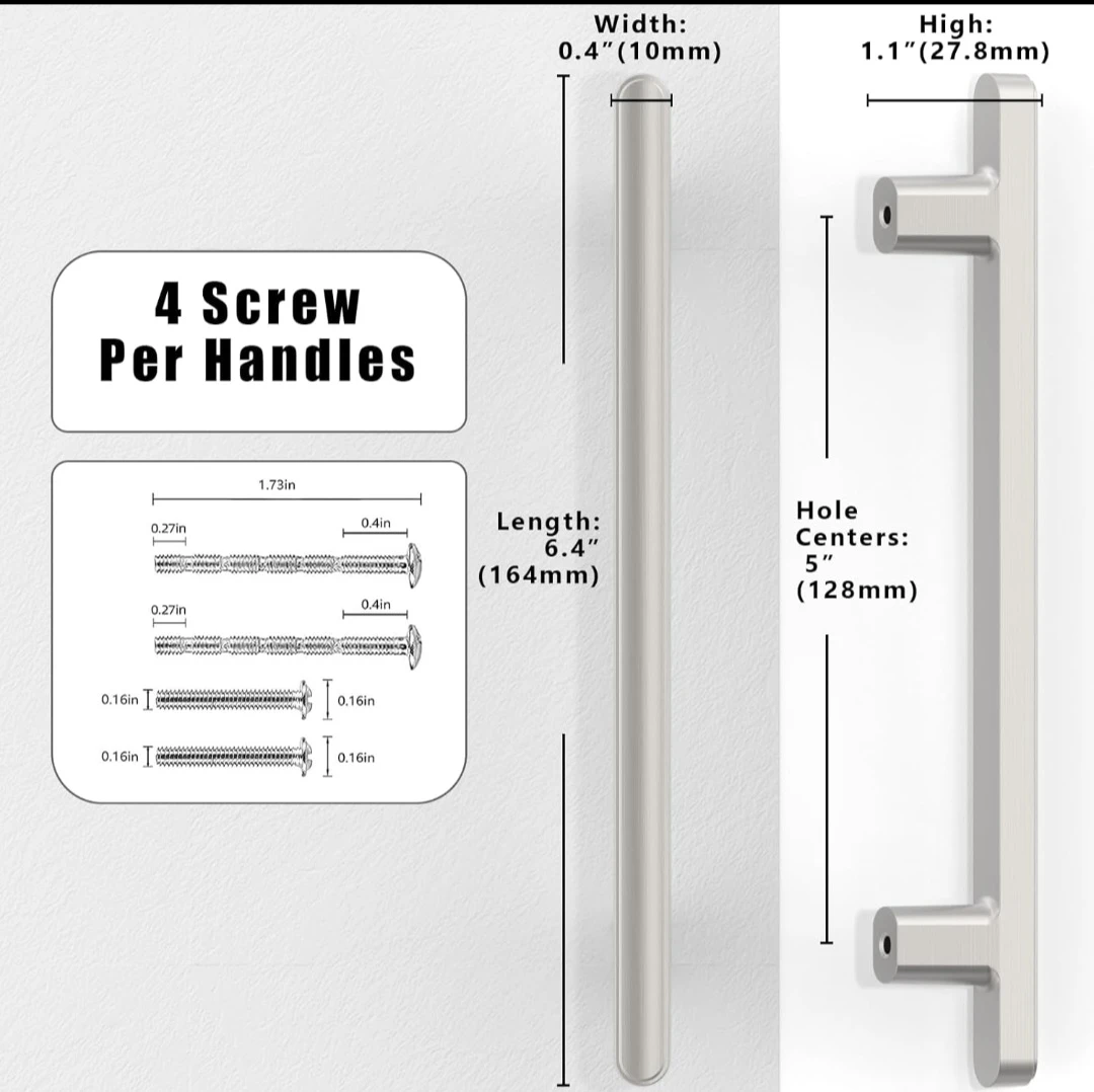 Brushed Nickel Cabinet Handles - photo 2