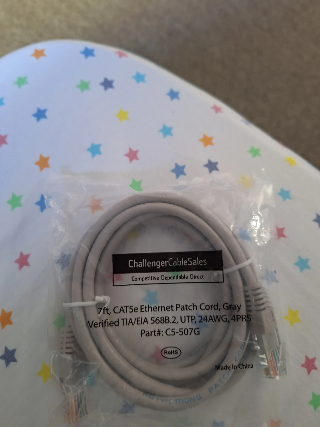 ChallengerCableSales CAT5e Ethernet Patch Cord, 7ft