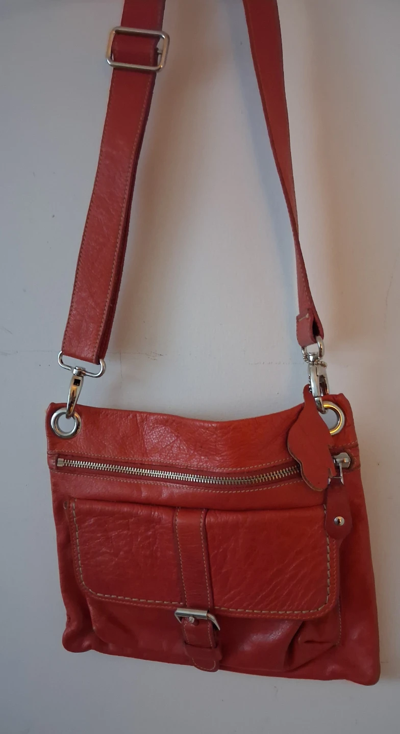 Roots Orange Leather Crossbody Bag - photo 3