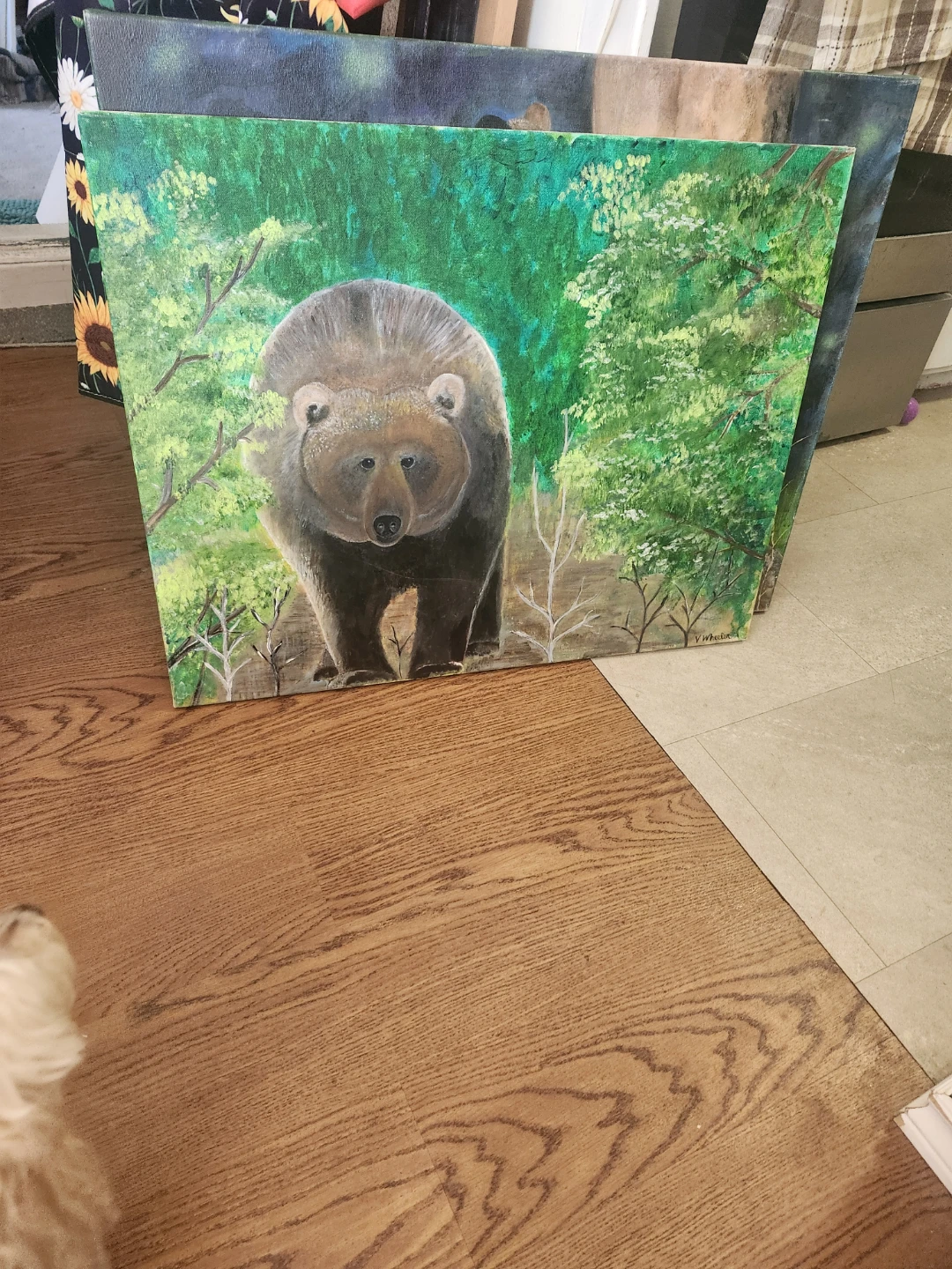 Original Grizzly Bear Acrylic Painting