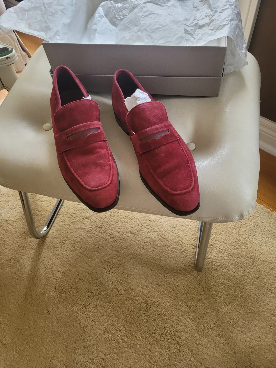 New ALDO Maroon Suede Loafers sz 10 - photo 2