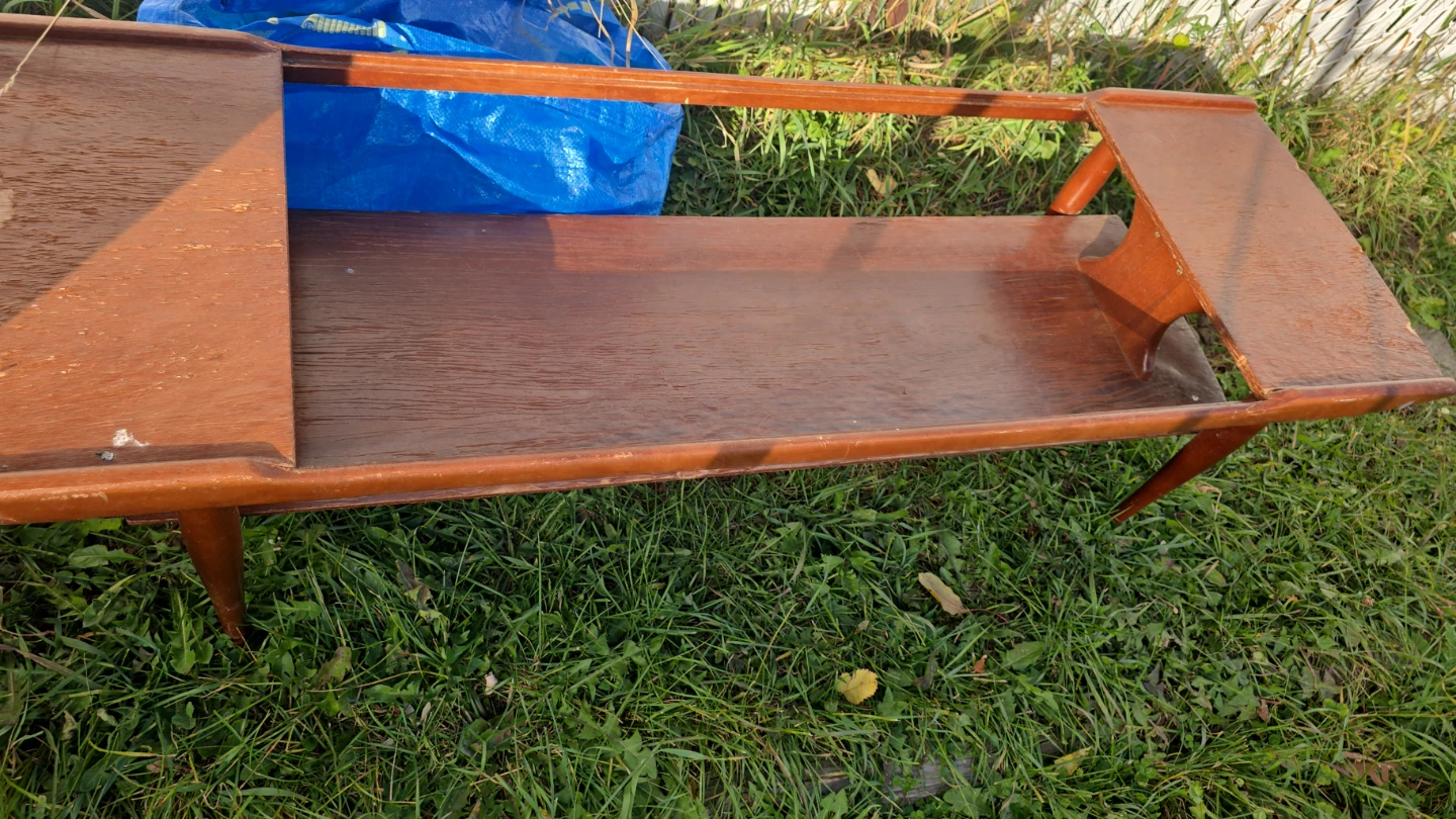 Vintage Mid-Century Wooden Sofa Side Table