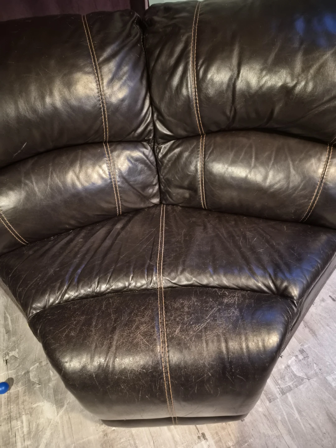 Black Leather Reclining Sectional Sofa - photo 2