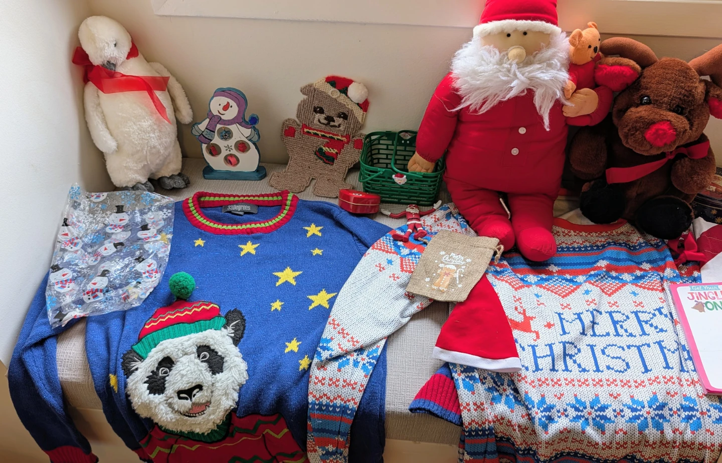 Assorted Christmas Decor and Holiday Sweaters - photo 2