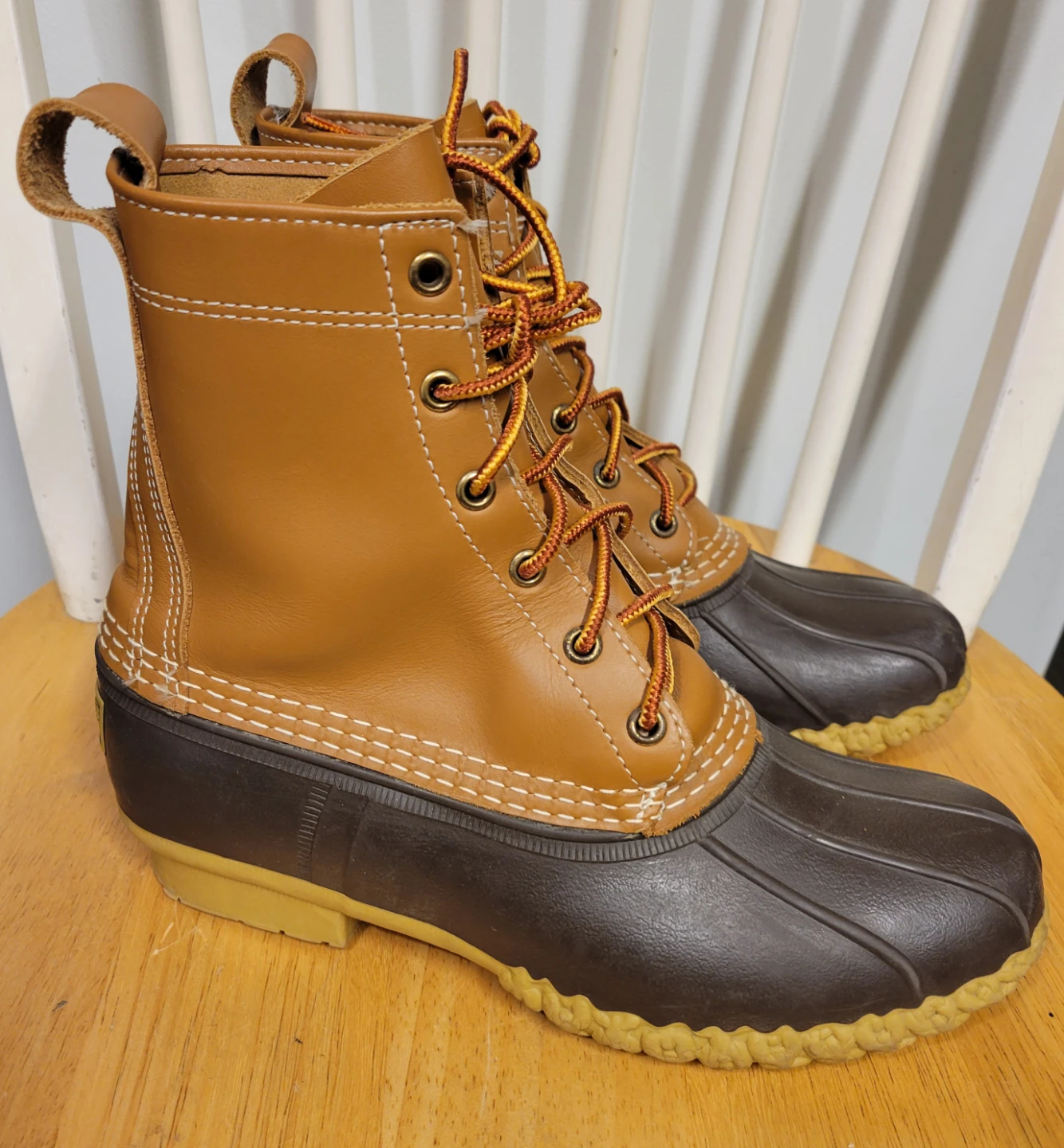 L.L. Bean Duck Boots Women Brown Leather Lace-up Waterproof Sz 8 - photo 2
