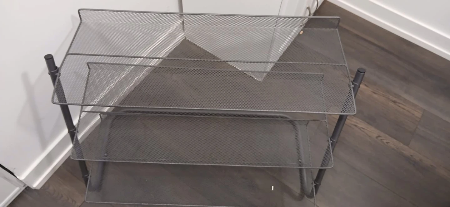 Three-Tier Metal Mesh Utility Shelf