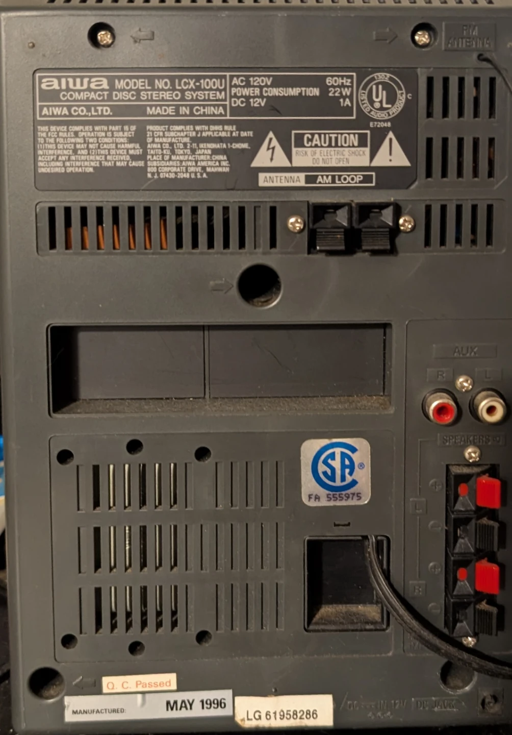 Aiwa LCX-100U Compact Disc Stereo System - photo 3