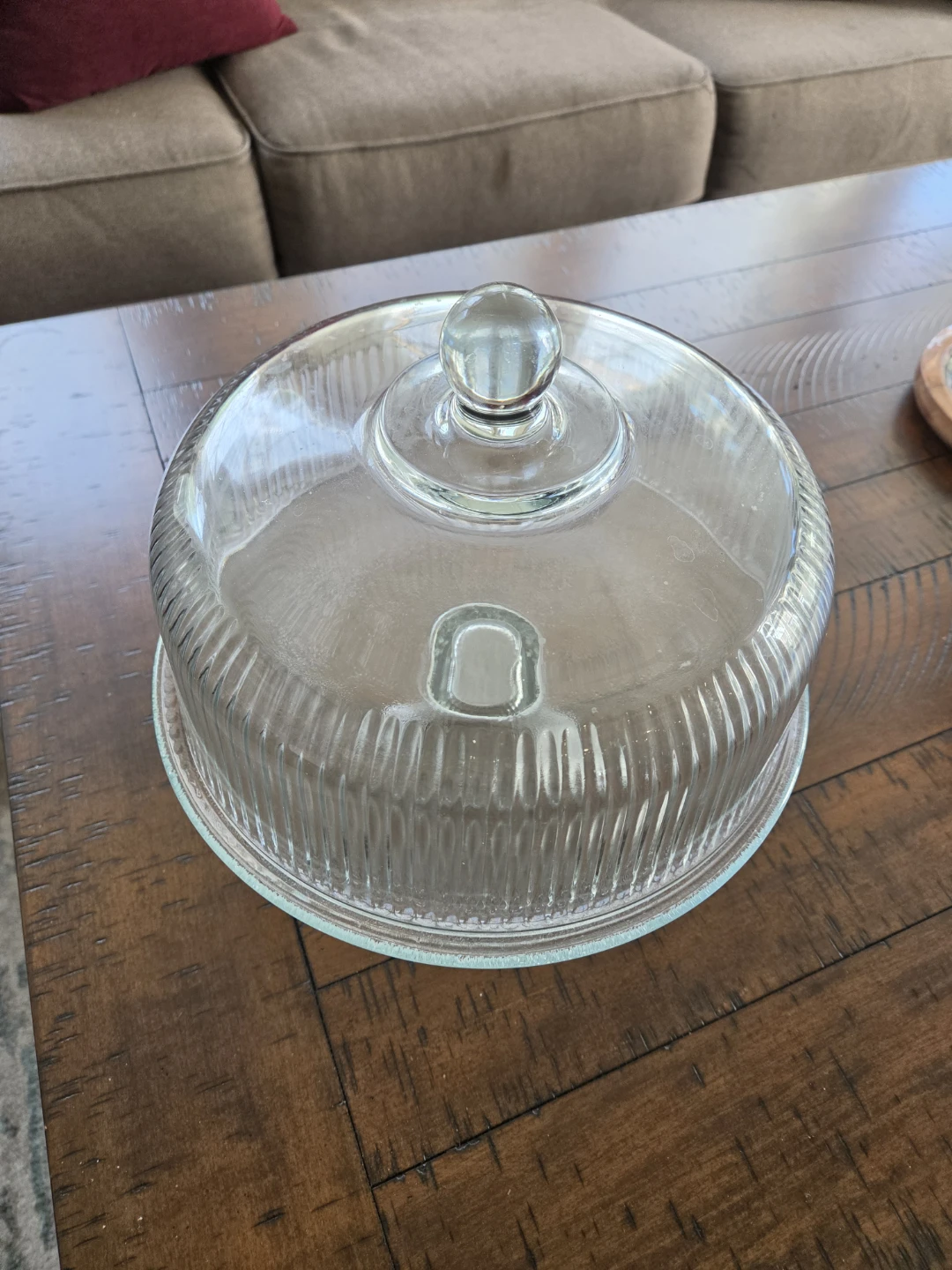 Glass Cake Stand with Lid - photo 2