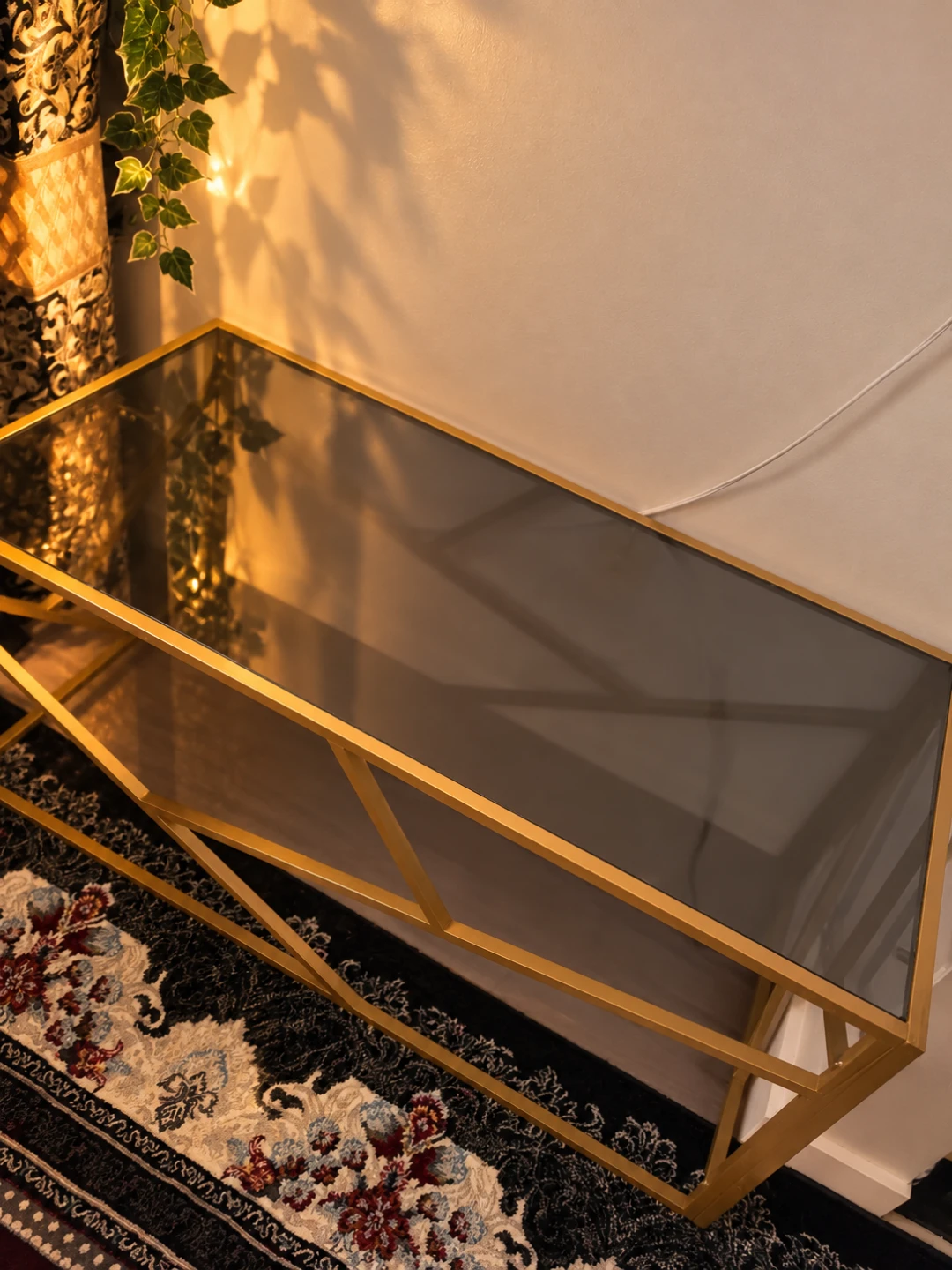 Gold and Glass Coffee Table