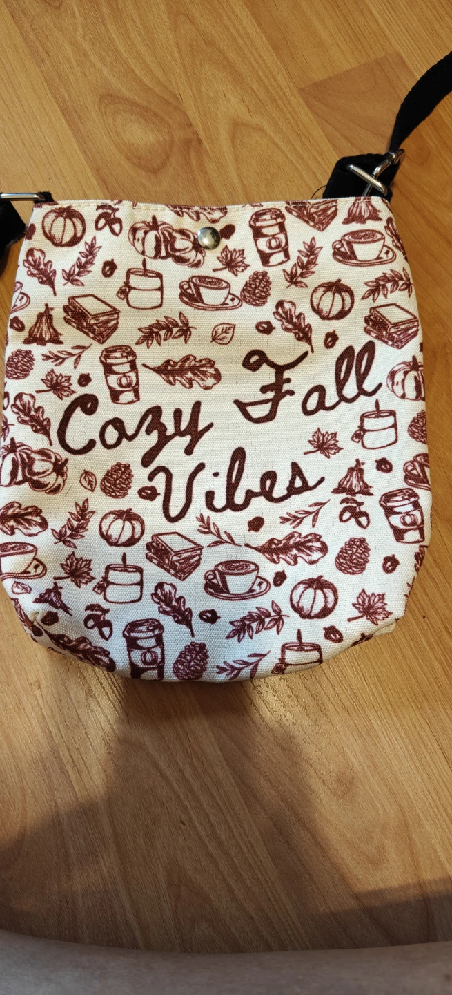 Cozy Fall Vibes Canvas Crossbody Bag