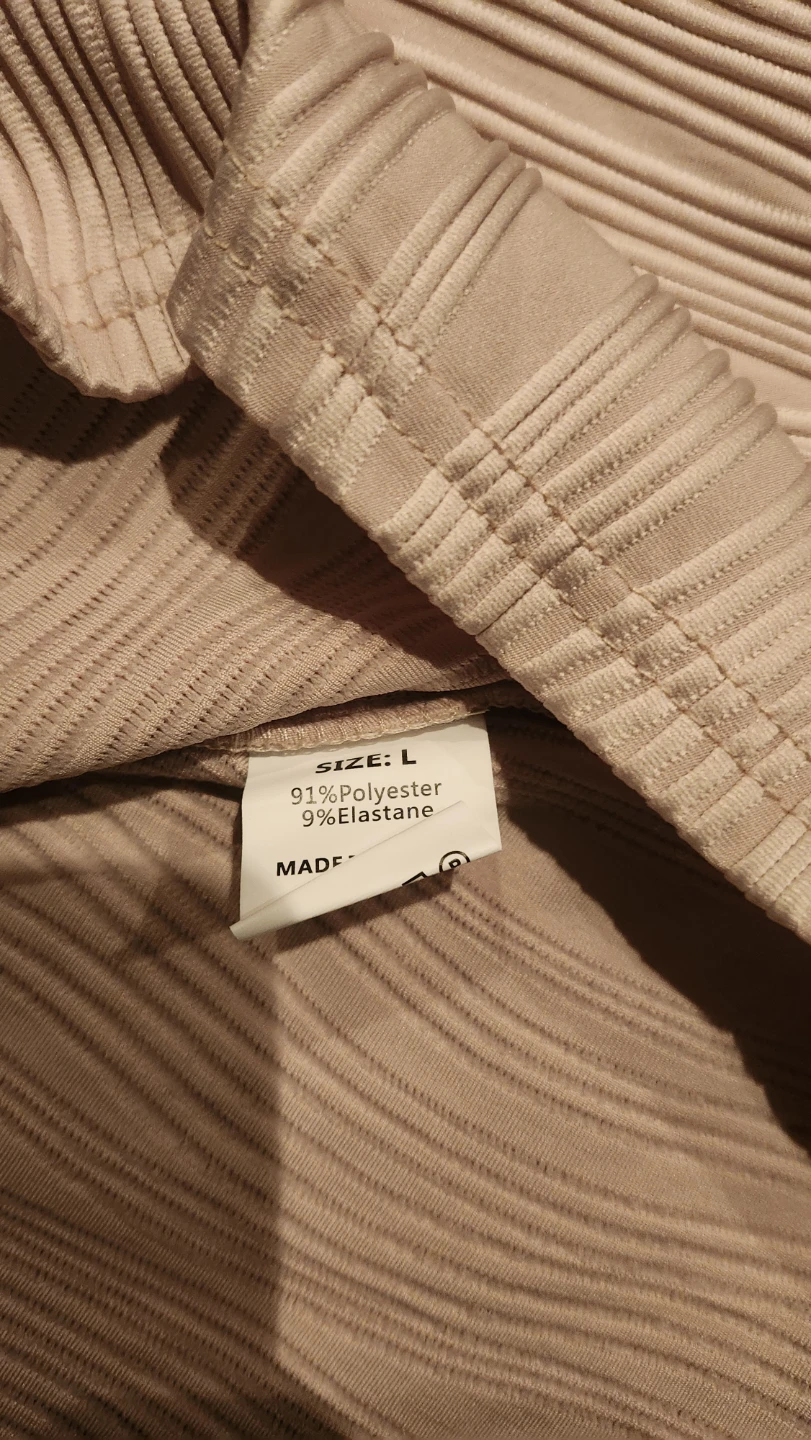 Beige Long Sleeve Pleated Top - photo 2