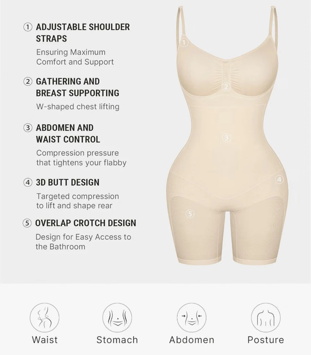 New Beige Full Body Shapewear XXS-XS Woman's - photo 5
