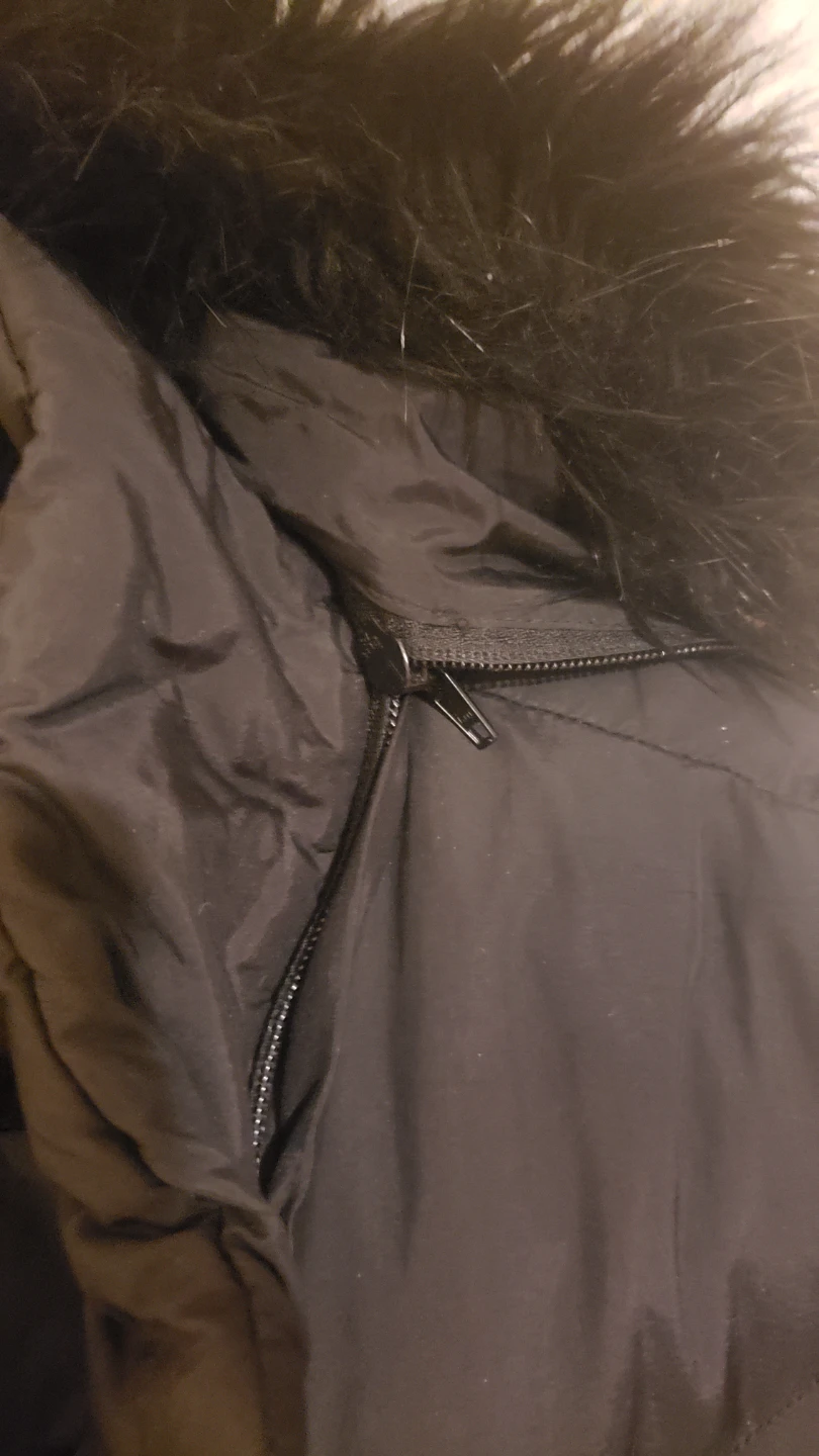 Utex Black Puffer Coat with Faux Fur Hood - photo 5