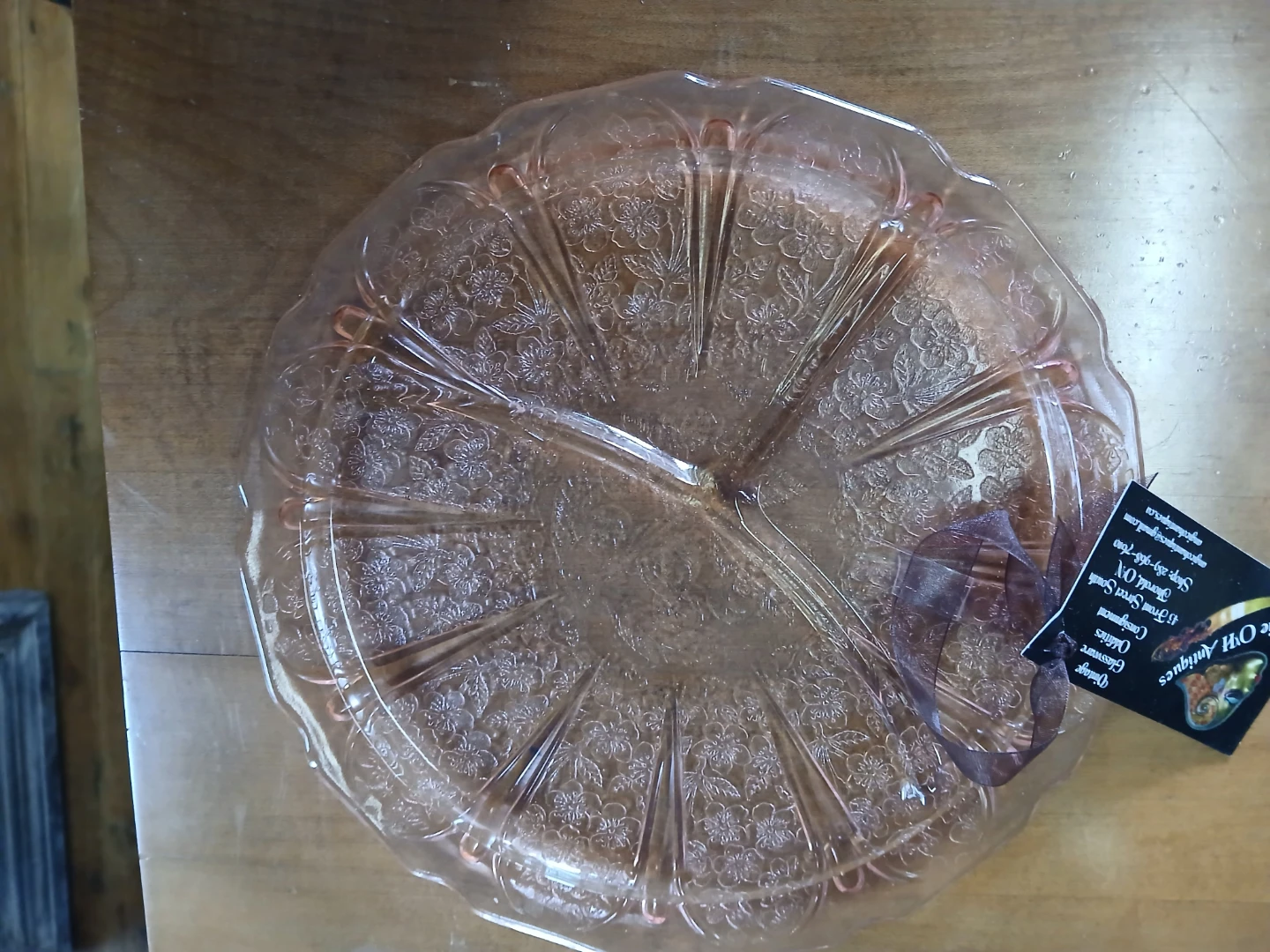 Vintage Pink Depression Glass Covered Candy Jar - photo 5